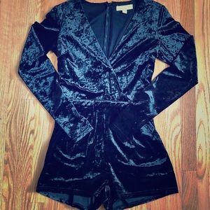 Black Retro Velvet Urban Outfitters Romper